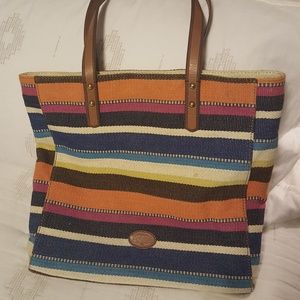 Fossil woven tote bag